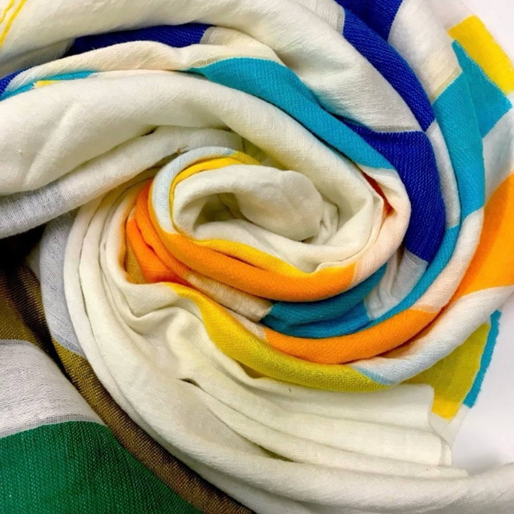 lem lem scarf sarong Gola Gauze striped colorful NWT 27.5X70 S1464